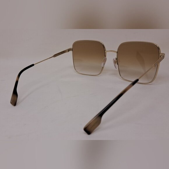 Burberry Sunglasses Gold Brown Gradient Oversized Square Check B3119 58-17-140 - Picture 12 of 14
